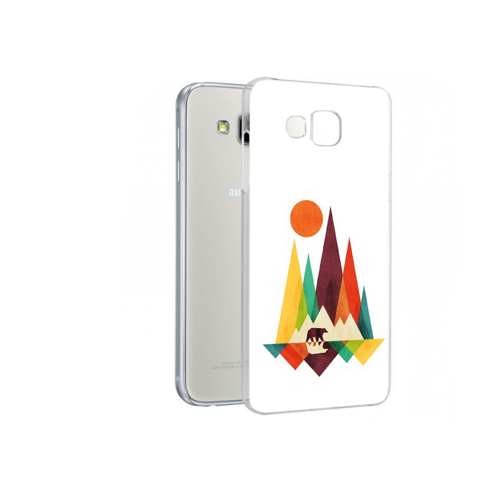 

Чехол MyPads Tocco для Samsung Galaxy A7 нарисованные горы с медведем, Прозрачный, Tocco