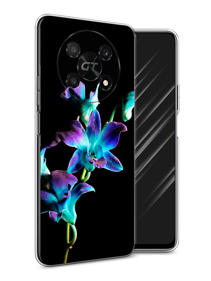 

Чехол Awog на Honor X40 GT "Синий цветок на черном", Черный;голубой;синий, 6120150-8