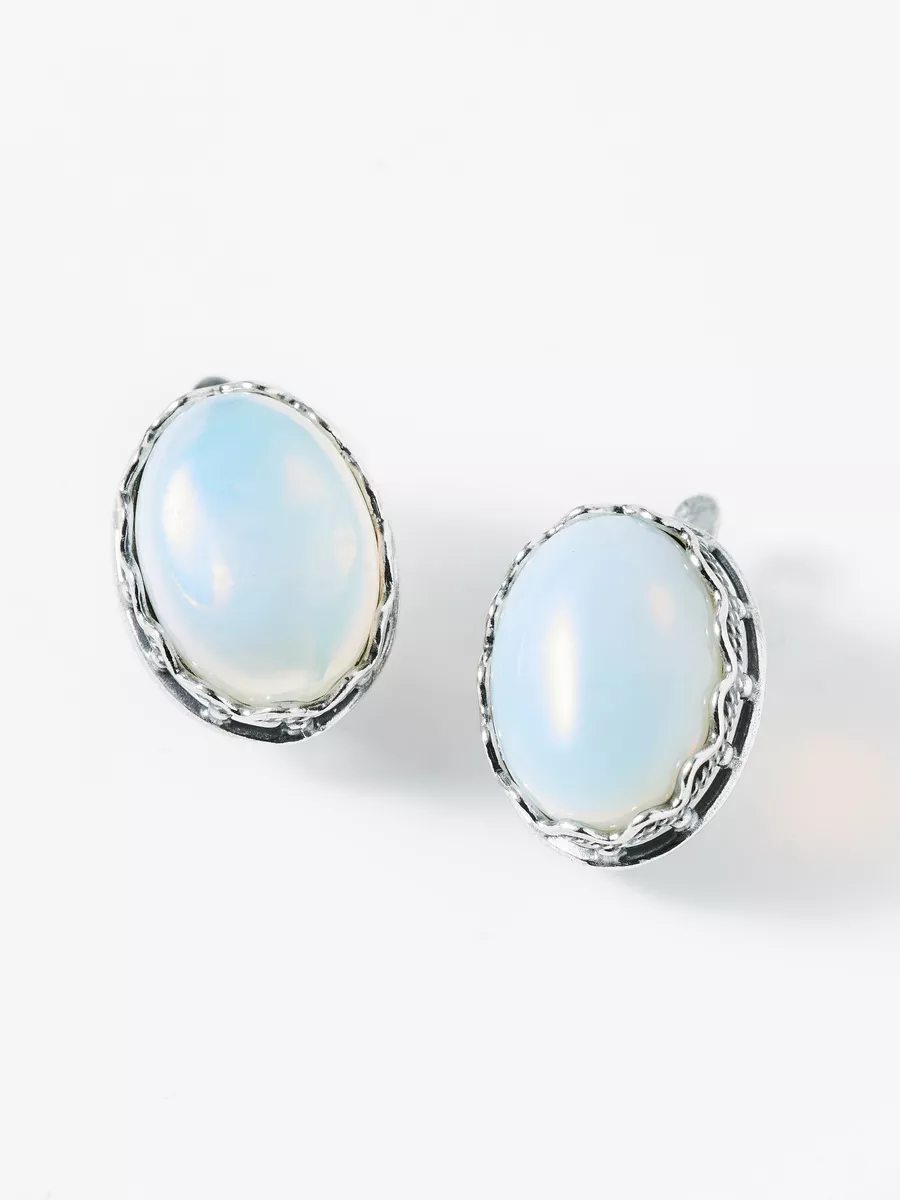 

Серьги из латуни SHINE & BEAUTY 801402, лунный камень, 801402