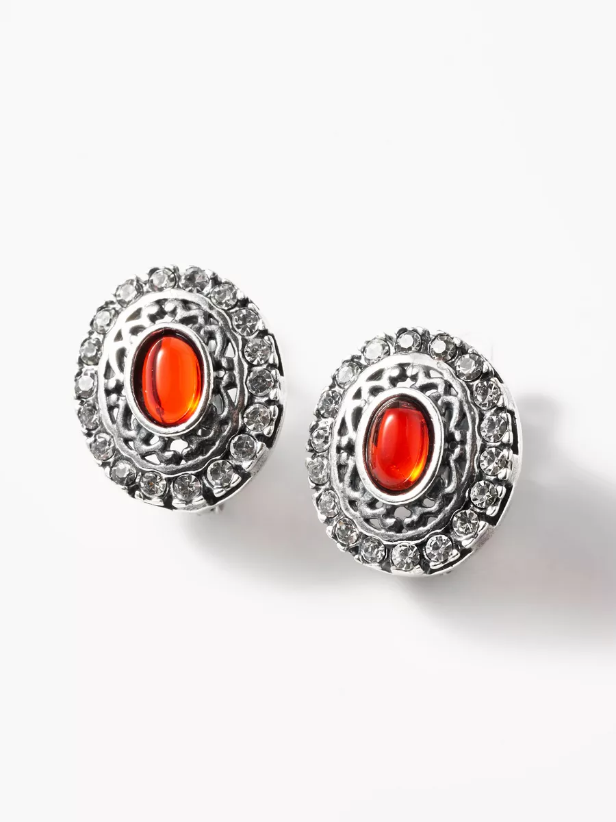 

Серьги из латуни SHINE & BEAUTY 801582, рубин искусственный/фианит, 801582