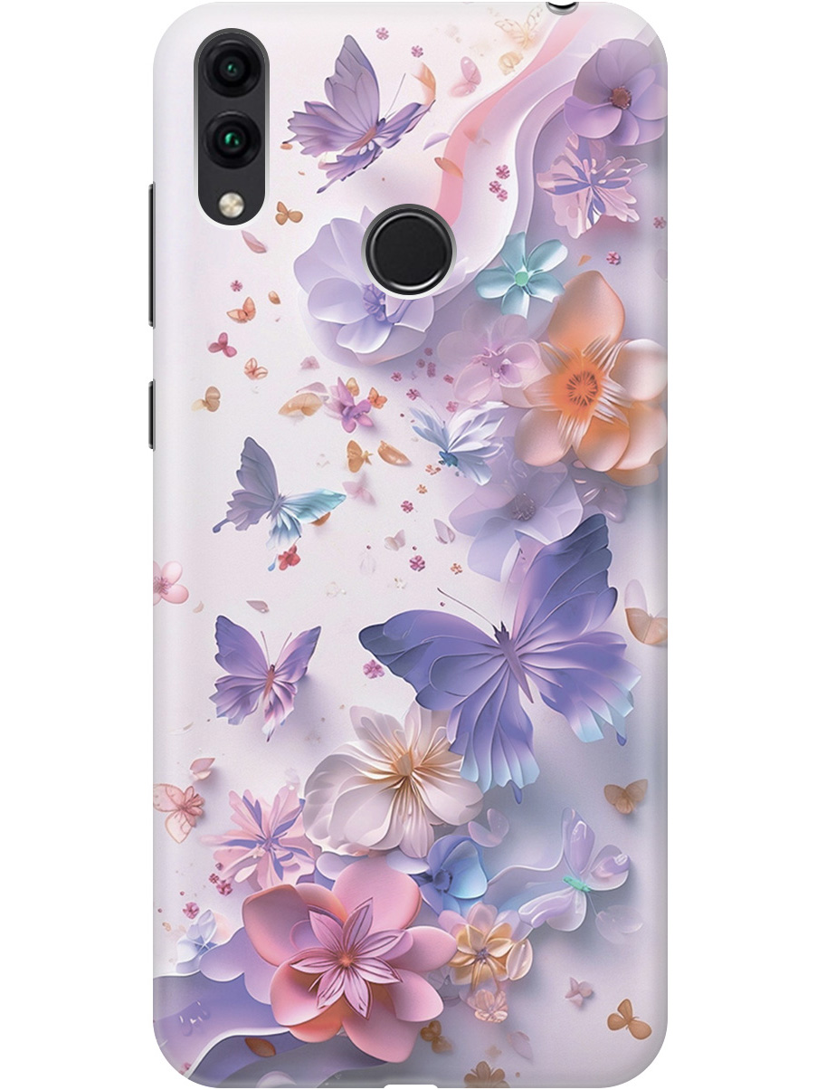 

Силиконовый чехол на Honor 8C с принтом "Фиолетовые бабочки и бумажные цветы", Прозрачный;розовый;фиолетовый, 719708822