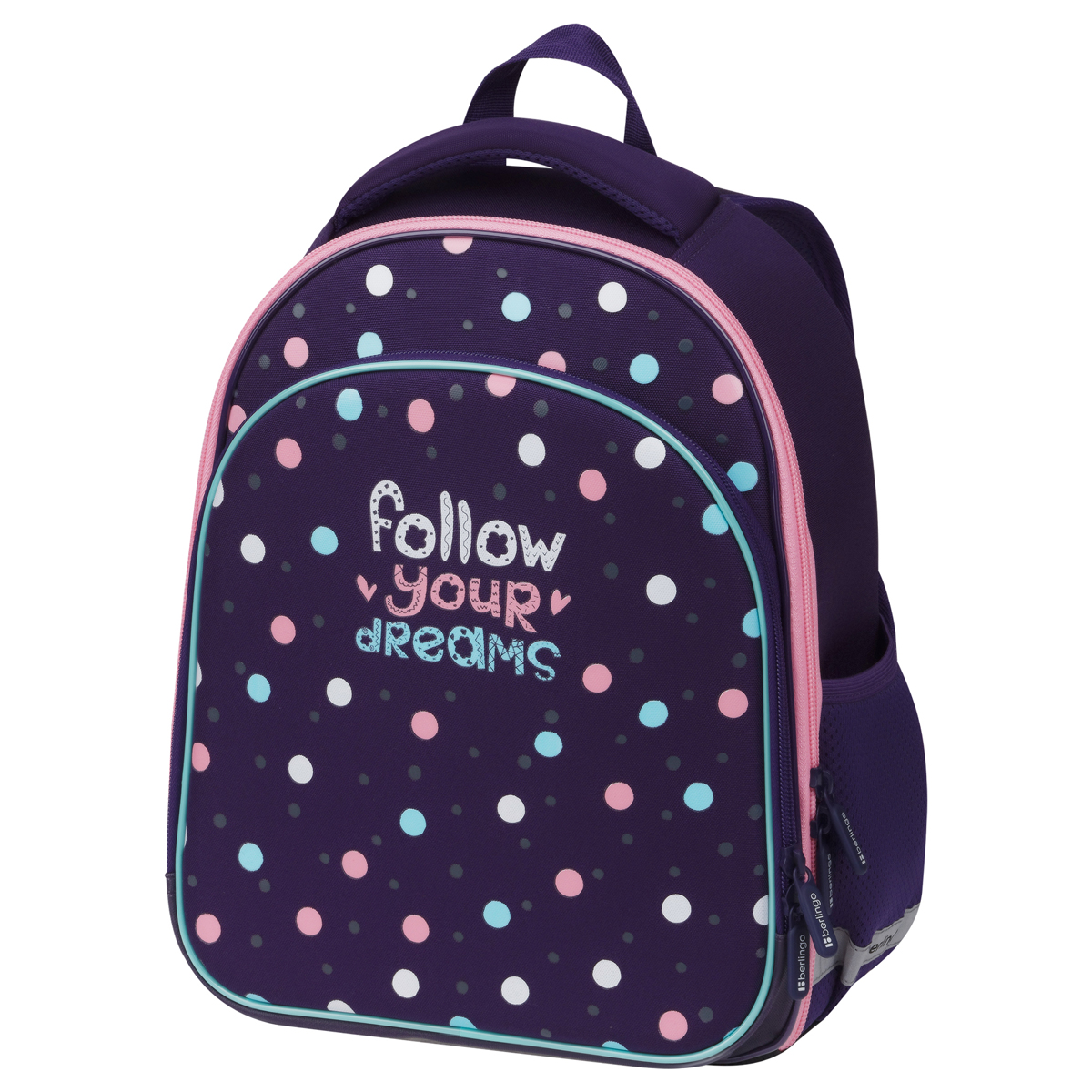 

Ранец Berlingo Expert Plus Colored dots 38x29x15см 2 отделения 2 кармана анатомическа, Фиолетовый, Expert Plus
