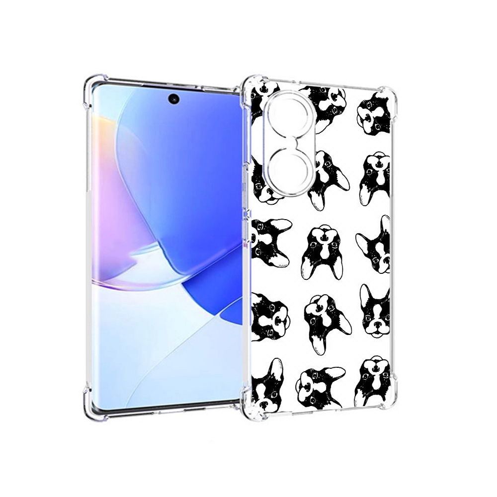 

Чехол MyPads Tocco для Honor 60 черно белые собачки, Прозрачный, Tocco