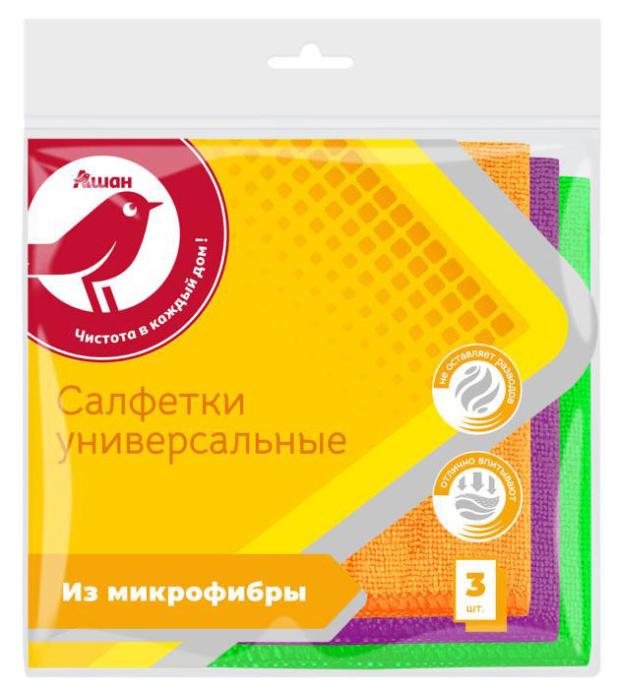 Салфетка АШАН Красная птица из микрофибры 3 шт 310₽