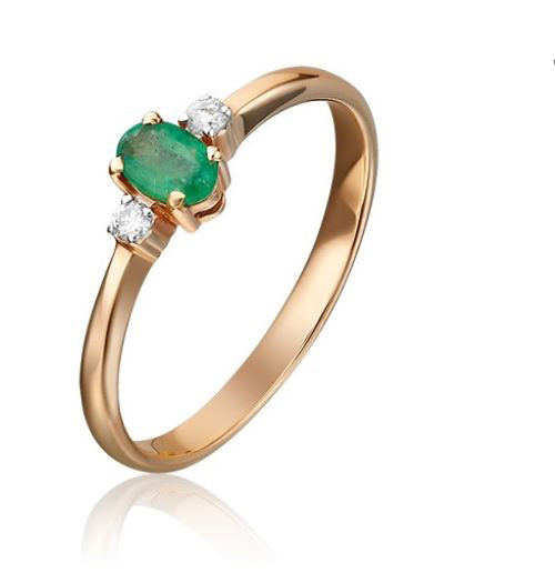 

Кольцо из золота с изумрудом/бриллиантом р. 16 PLATINA jewelry 01-0297-00-106-1110-30, 01-0297-00-106-1110-30