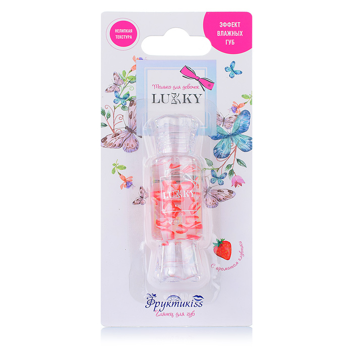 Lukky FruityKiss Lip Gloss with Fruit Pieces, Strawberry, 8 ml, T21997