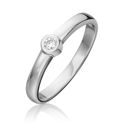Кольцо из белого золота с бриллиантом р. 18 PLATINA jewelry 01-0304-00-101-1120-30