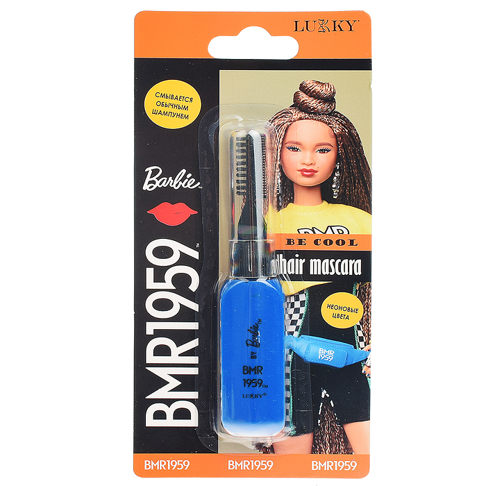 

Тушь для волос Barbie Lukky, цвет Неоновый Синий, на блистере, объём 15 мл