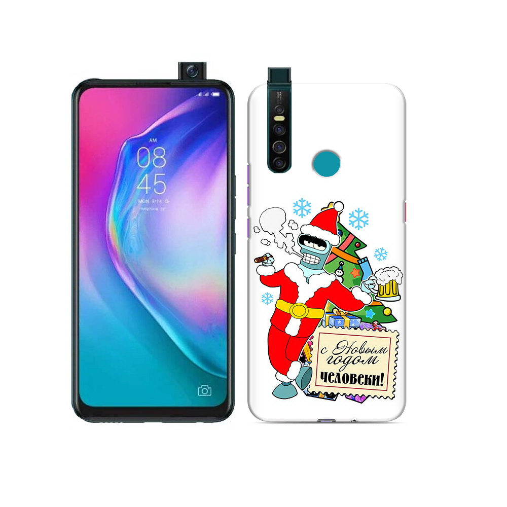 

Чехол MyPads Tocco для Tecno Camon 15 Pro С новым годом человеки, Прозрачный, Tocco