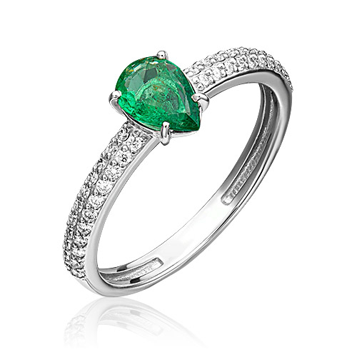 

Кольцо из золота с изумрудом/бриллиантом р. 17 PLATINA jewelry 01-0334-00-106-1120-30, 01-0334-00-106-1120-30