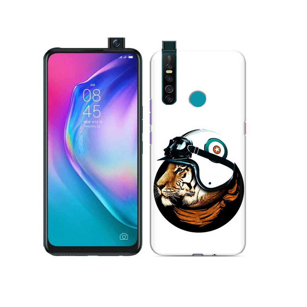 

Чехол MyPads Tocco для Tecno Camon 15 Pro Тигр в шлеме, Прозрачный, Tocco