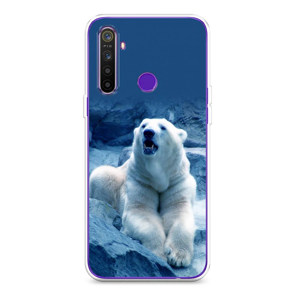 

Чехол на Realme 5 "Белый медведь", Голубой;белый, 251550-1