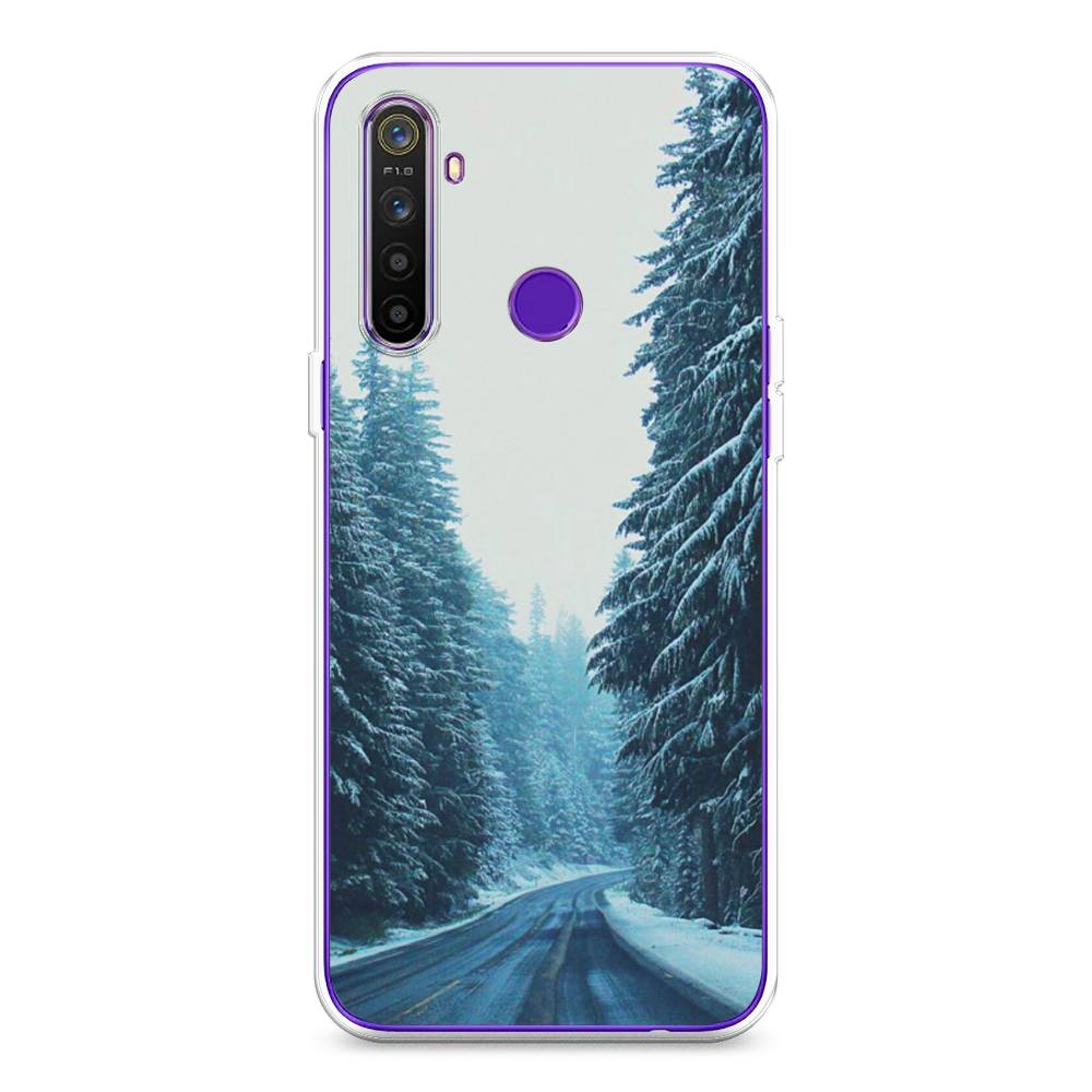 

Чехол на Realme 5 "Зима 9", Бежевый;голубой;черный, 251550-2