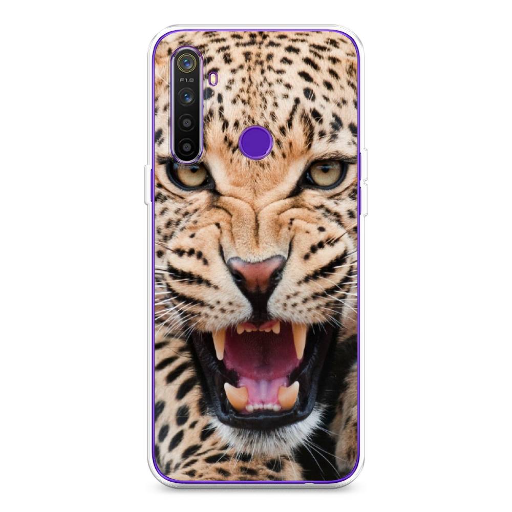

Чехол на Realme 5 "Леопард 3d", Бежевый;черный, 251550-6