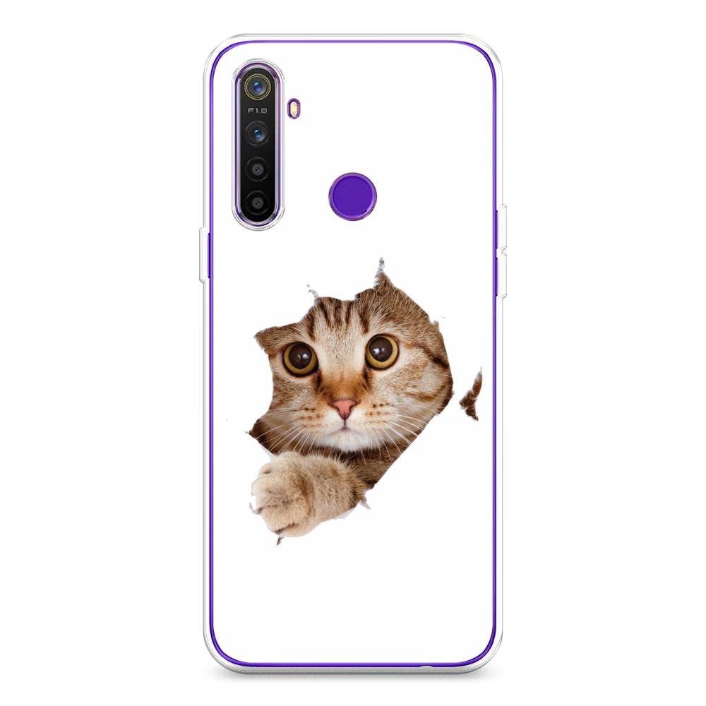 

Чехол на Realme 5 "Кот и бумага", Белый;коричневый, 251550-1