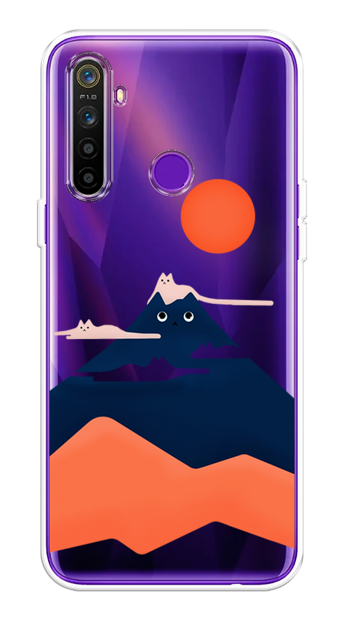 

Чехол на Realme 5 "Кот-гора", Черный;оранжевый, 251550-4