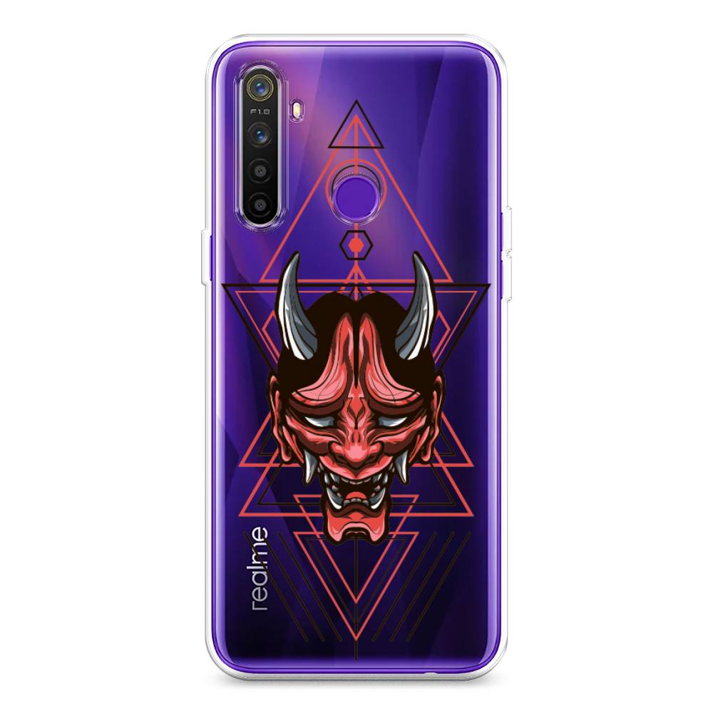 

Чехол на Realme 5 "Hanya Oni mask", Серый;красный;черный, 251550-4