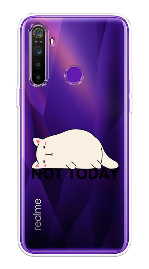 

Чехол на Realme 5 "Cat not today", Белый;розовый;черный, 251550-1