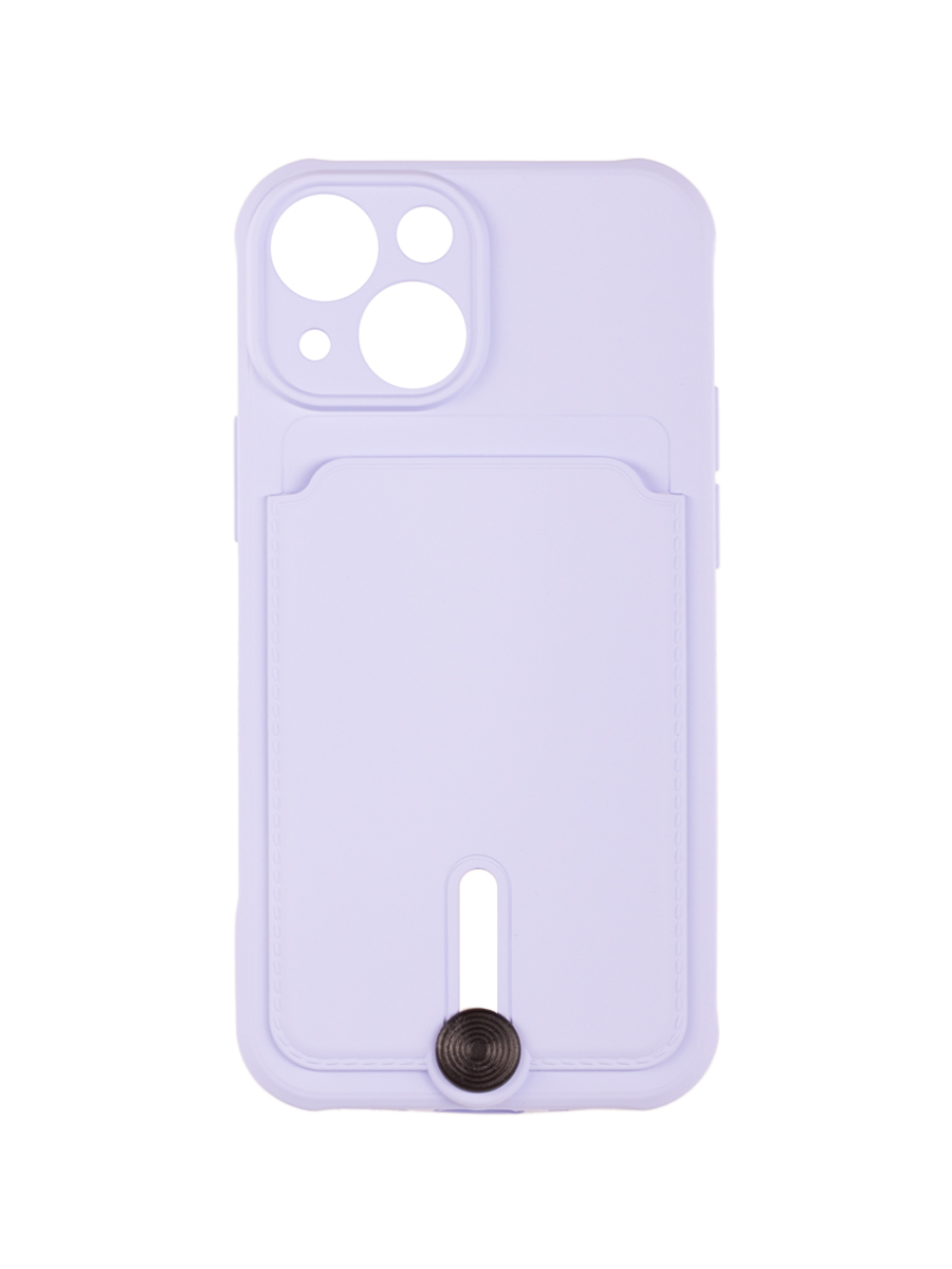 

Чехол для Apple iPhone 13 Mini с карманом для карт и выталкивателем сиреневый, ZCHP-IPH-13MINI
