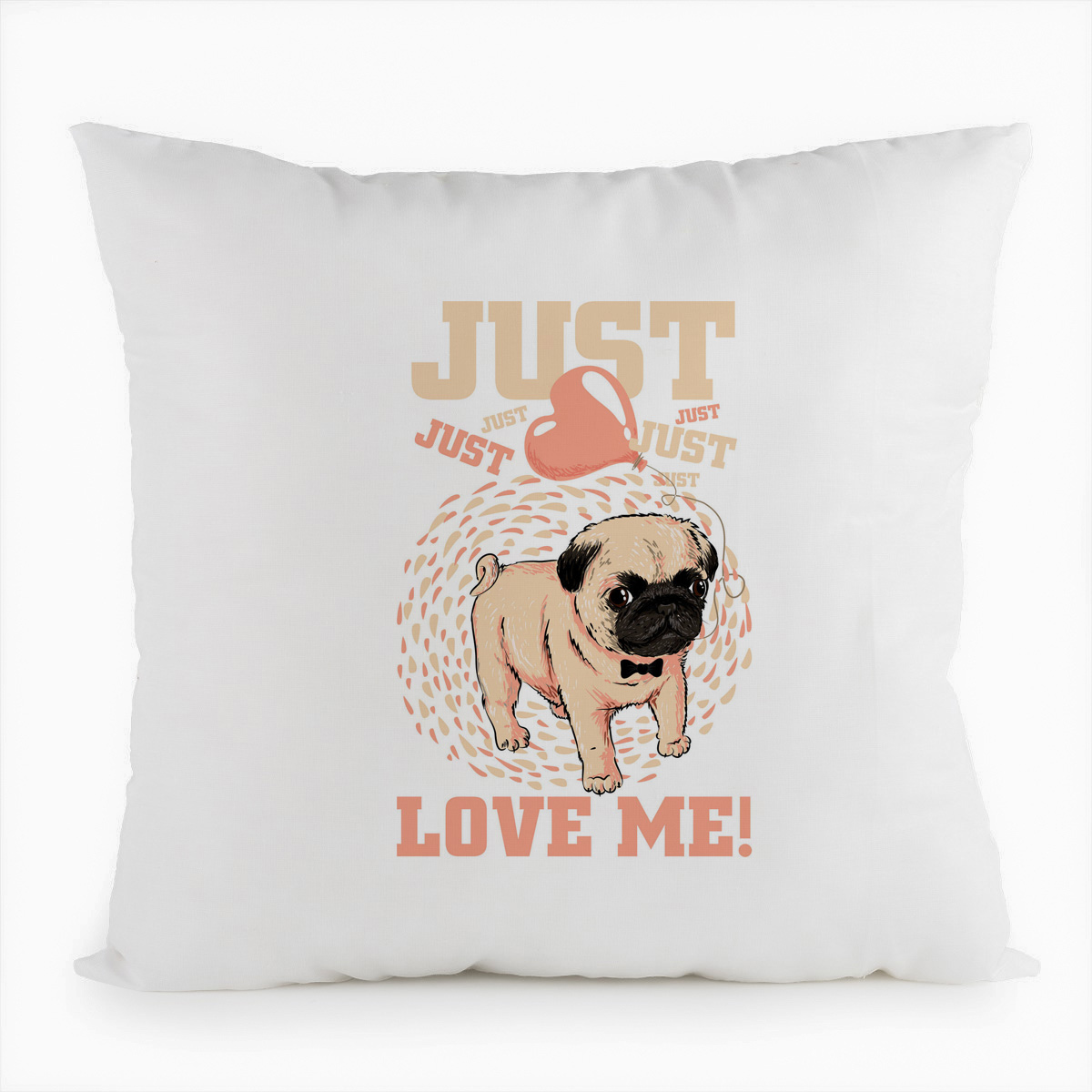 фото Подушка белая coolpodarok иллюстрация. сбака jast love me