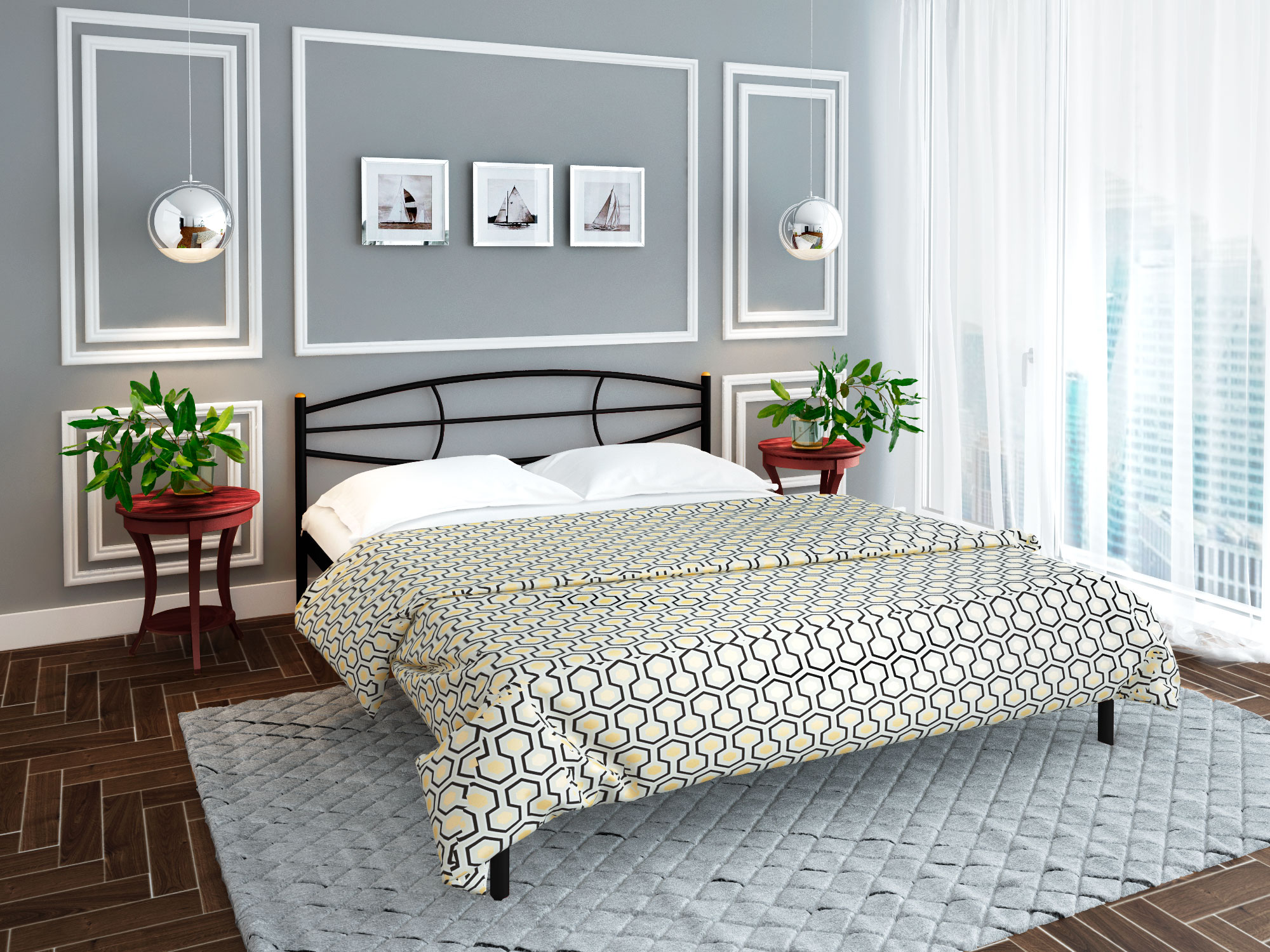 

Металлическая полутороспальная кровать Alitte Catherine 140х200 см черный, Catherine