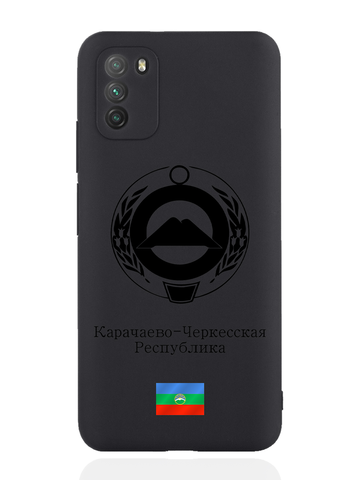

Чехол SignumCase для Poco M3 Черный лаковый Герб Карачаево-Черкесской Республики черный