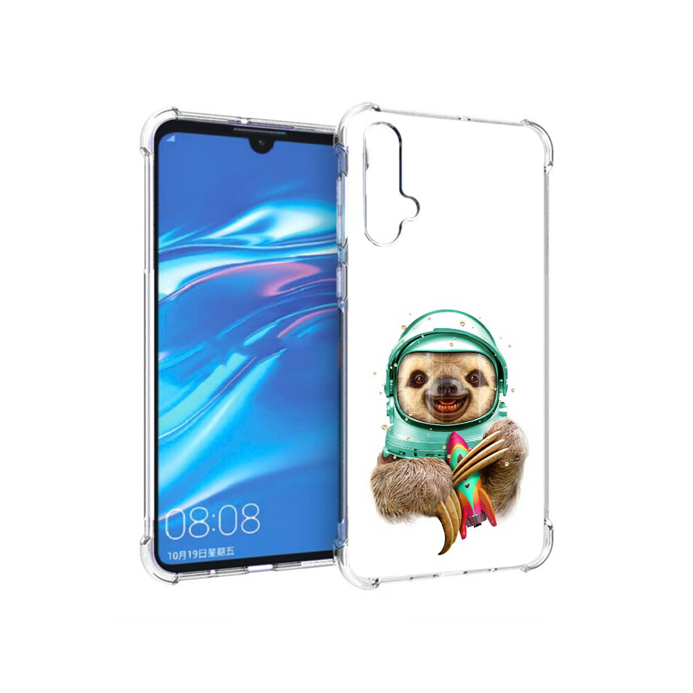 

Чехол MyPads Tocco для Huawei Nova 5 Ленивец астронавт, Прозрачный, Tocco