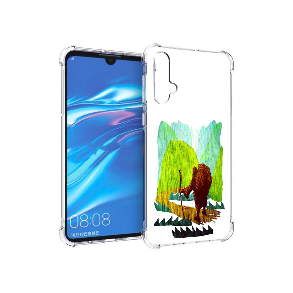 

Чехол MyPads Tocco для Huawei Nova 5 Лесная тропа, Прозрачный, Tocco