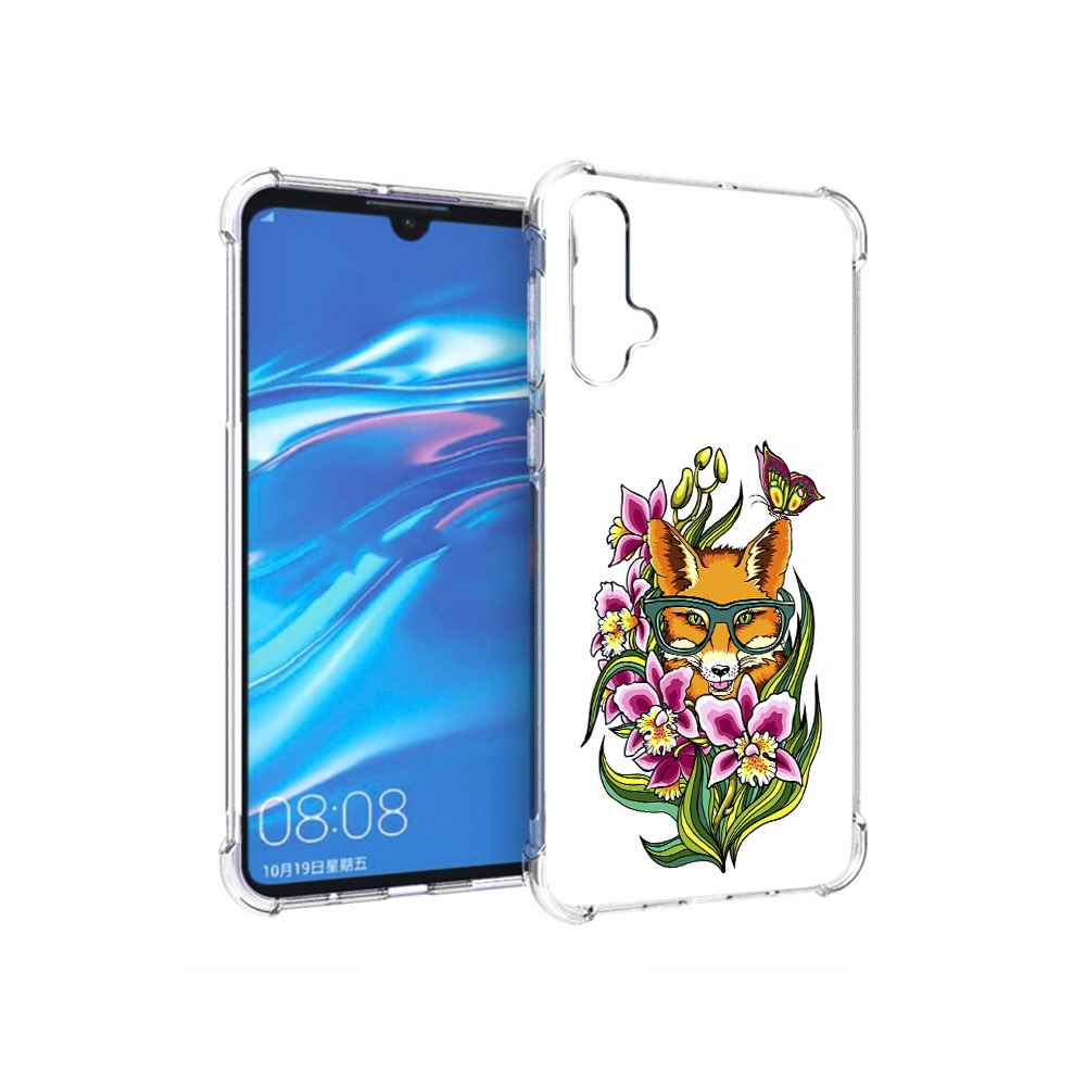 

Чехол MyPads Tocco для Huawei Nova 5 Лиса в цветах, Прозрачный, Tocco