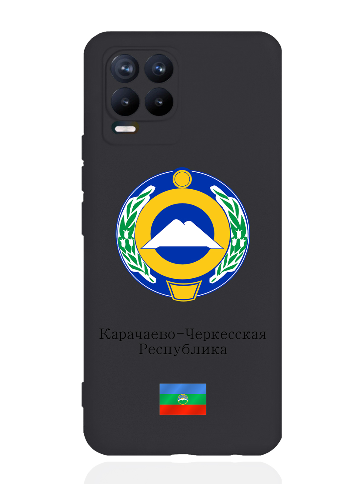 

Чехол SignumCase для realme 8 Герб Карачаево-Черкесской Республикичерный, Разноцветный