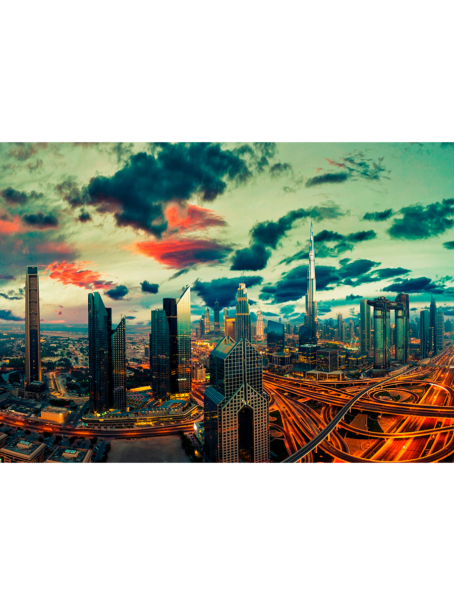 

Постер DRABS A3 Панорама города Дубай Небоскребы Dubai Burj Khalifa