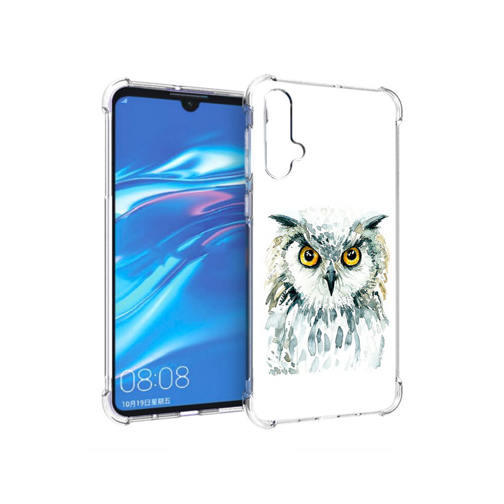 

Чехол MyPads Tocco для Huawei Nova 5 Серьезная сова, Прозрачный, Tocco