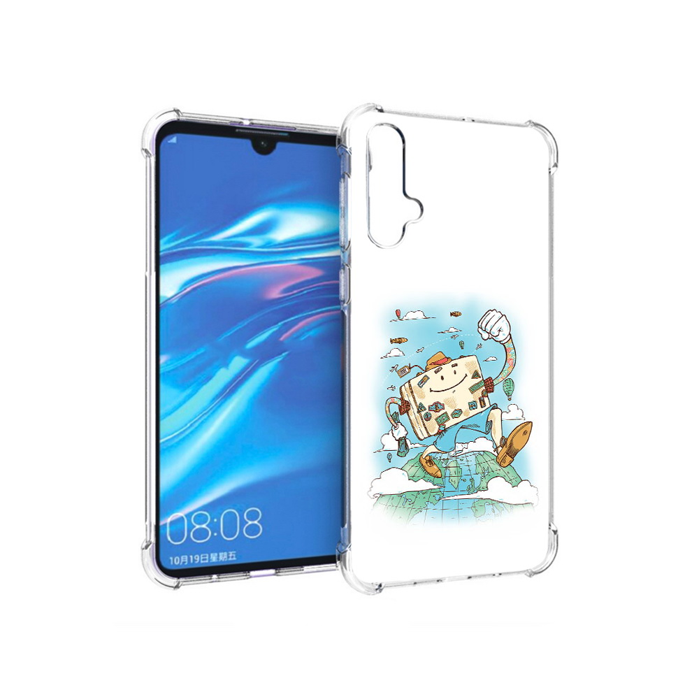 Чехол MyPads Tocco для Huawei Nova 5 Счастливый чемодан