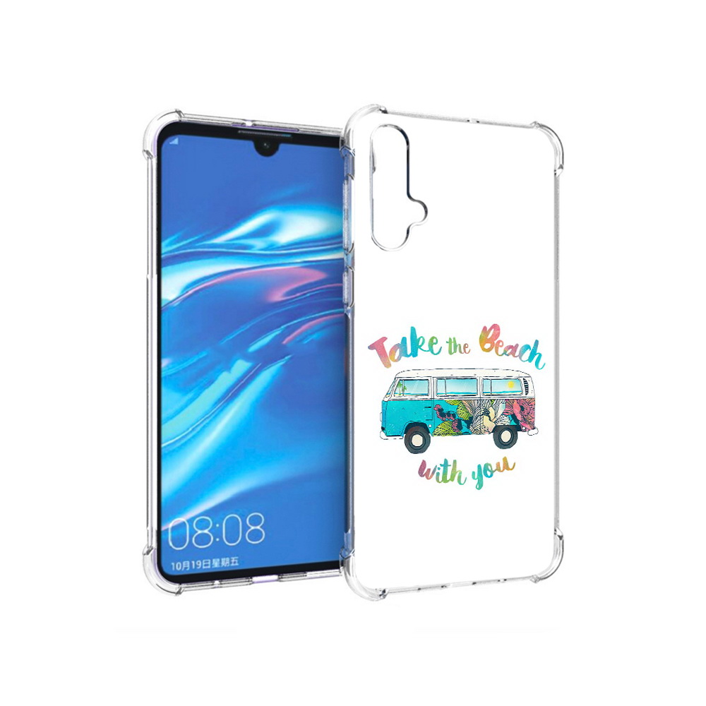

Чехол MyPads Tocco для Huawei Nova 5 Хиппи автобус, Прозрачный, Tocco