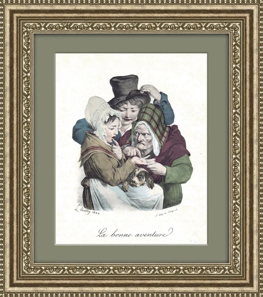

Уличная гадалка. Старинная литография 1824 года