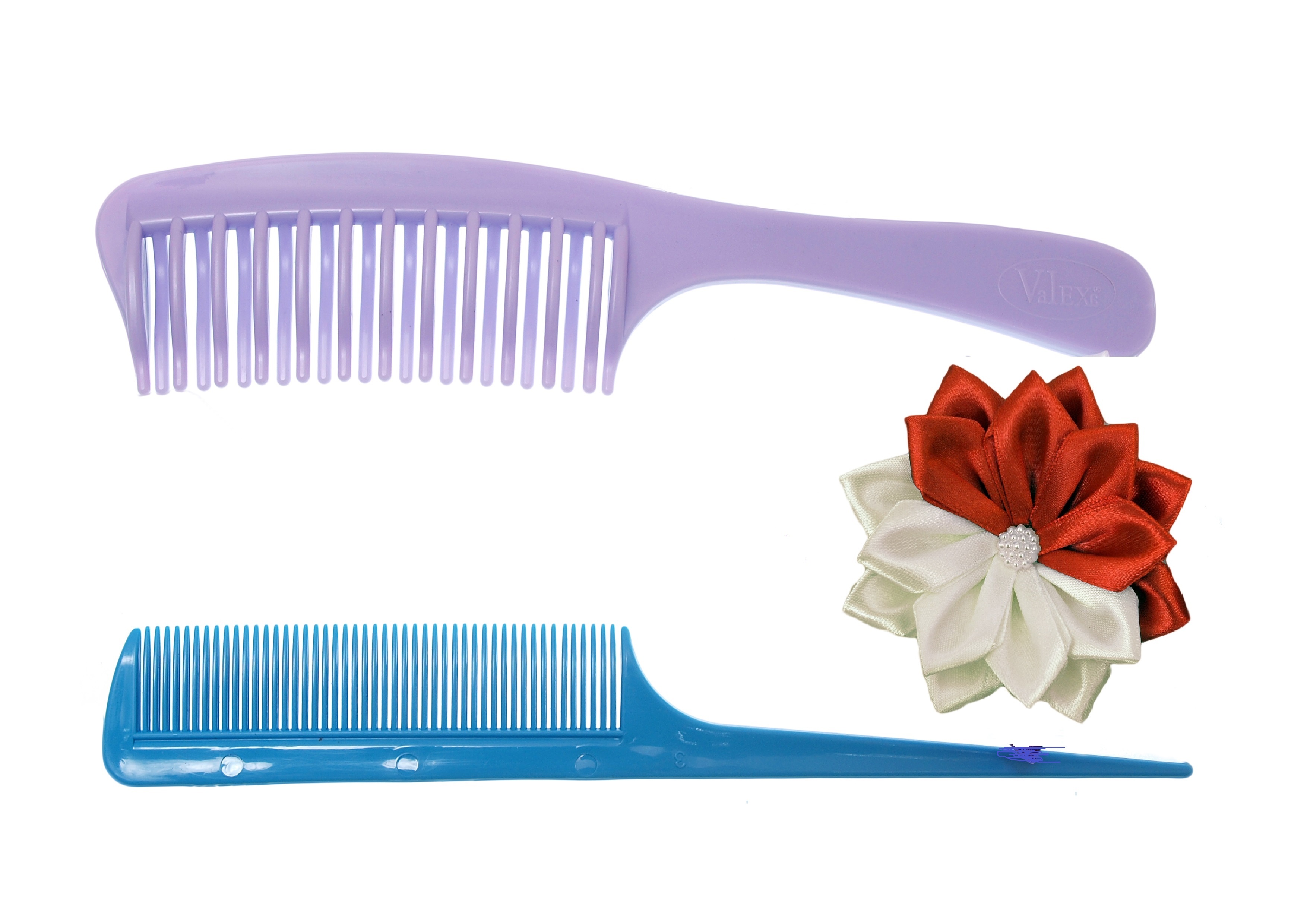 фото Набор аксессуаров для волос valexa №130 (расчески р-19, р-30 + бант райский сад)