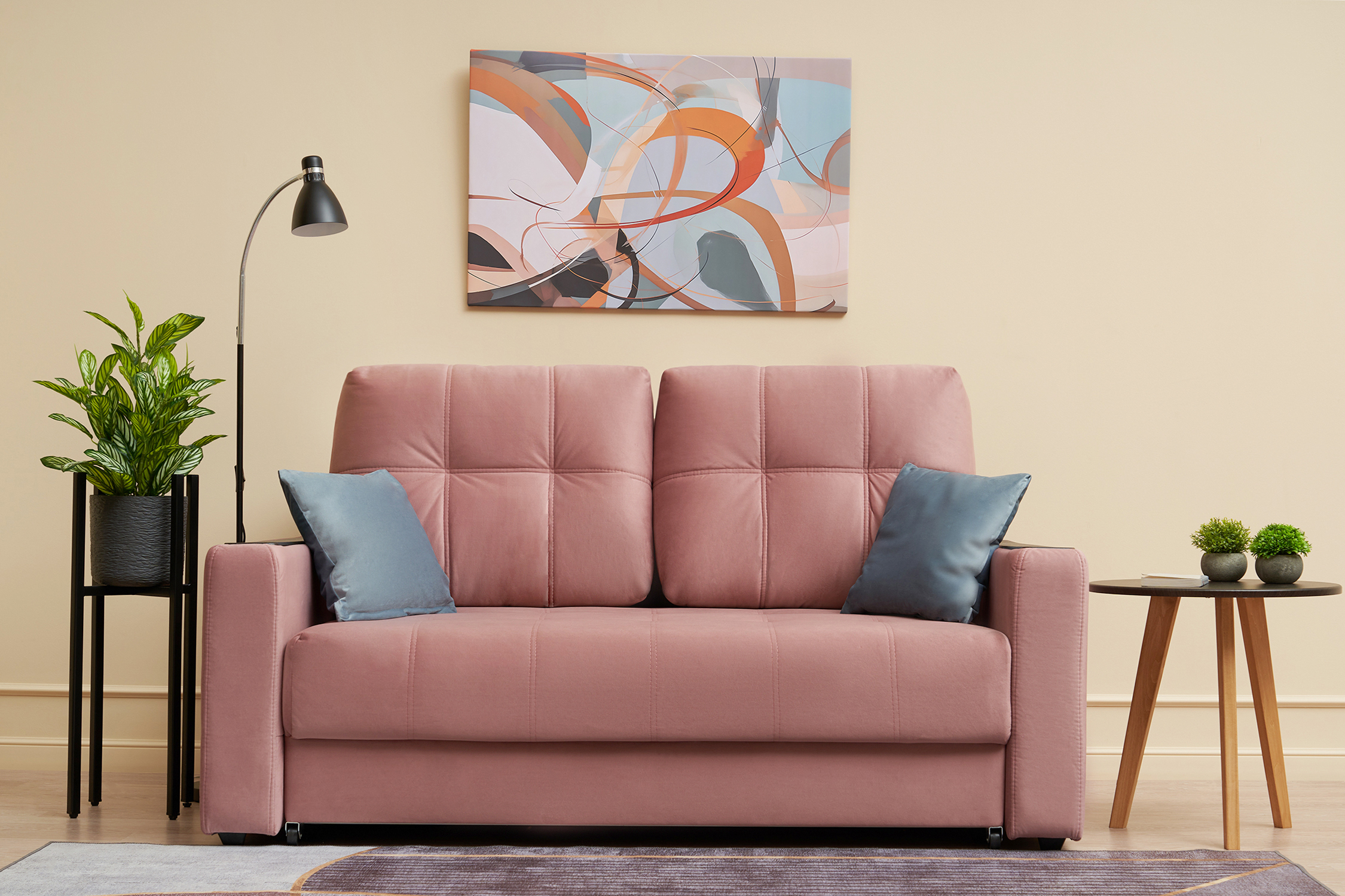 Диван выкатной Рон Compact розовый 45490₽