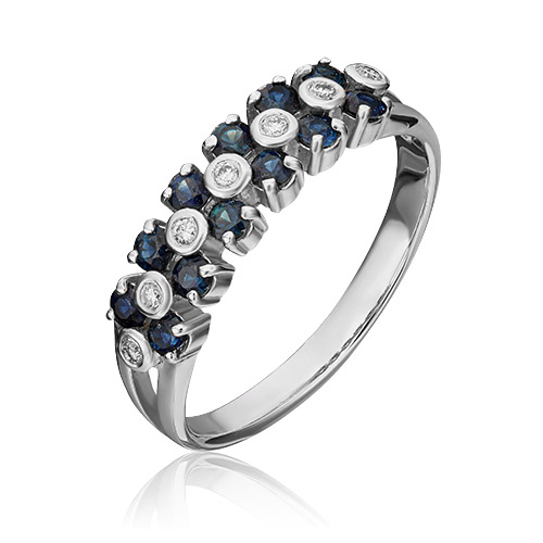 

Кольцо из золота с сапфиром/бриллиантом р. 16,5 PLATINA jewelry 01-0372-00-105-1120-30, 01-0372-00-105-1120-30