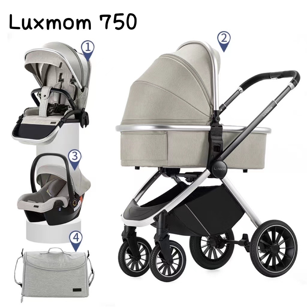 Детская Коляска 3 В 1 Luxmom 750, Бежевый