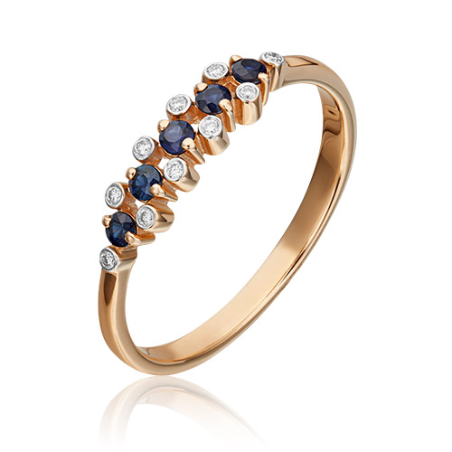 

Кольцо из золота р. 17,5 PLATINA jewelry 01-0373-00-105-1110-30, сапфир\бриллиант, 01-0373-00-105-1110-30