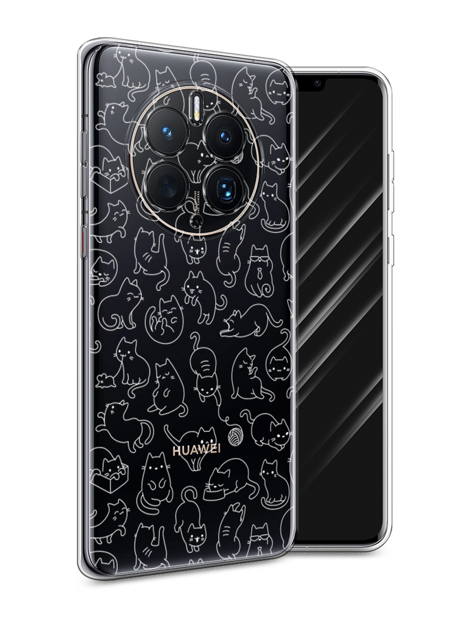 

Чехол Awog для Huawei Mate 50 Pro "Шкодливые котики", Прозрачный;бежевый, 6109950-2