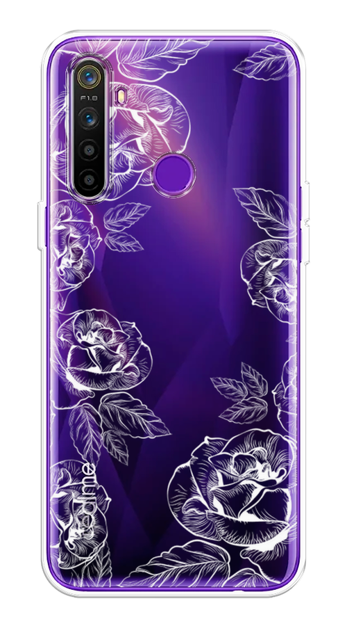 

Чехол на Realme 5 "Розы графика", Черный;серый, 251550-2