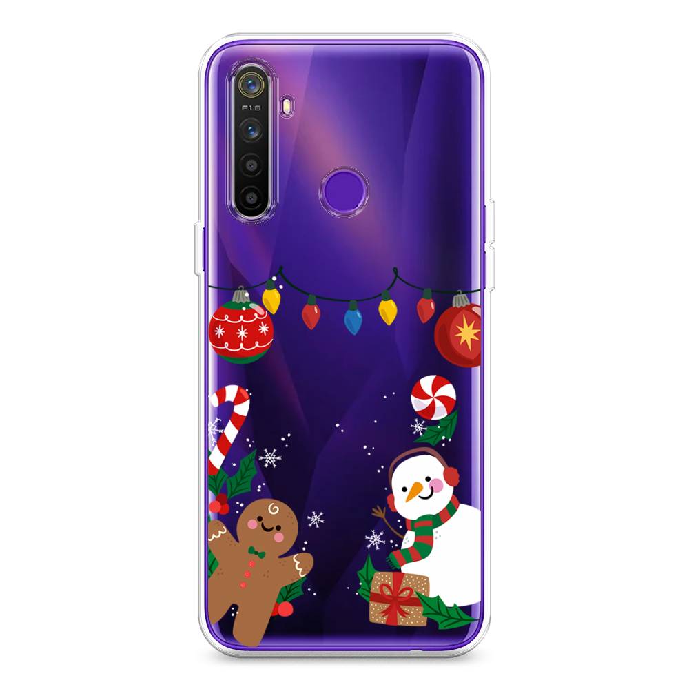 

Чехол на Realme 5 "Новогоднее настроение", Коричневый;красный;зеленый, 251550-5