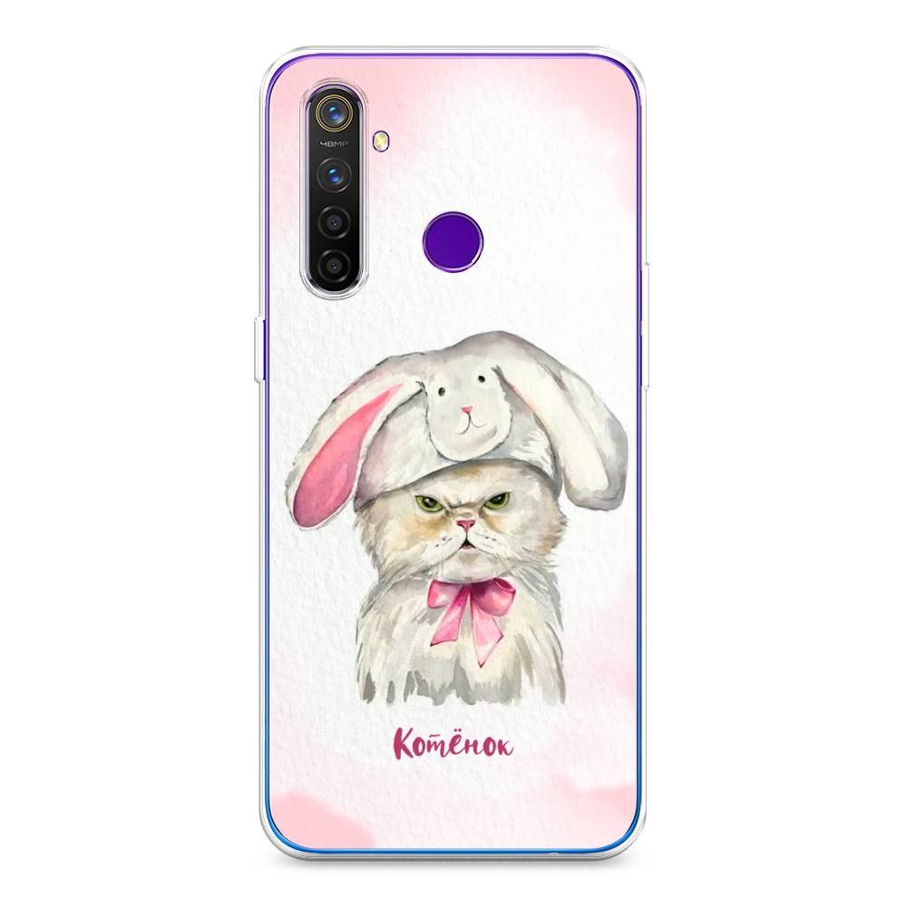 

Чехол на Realme 5 Pro "Мой котёнок", Розовый;серый, 251650-1