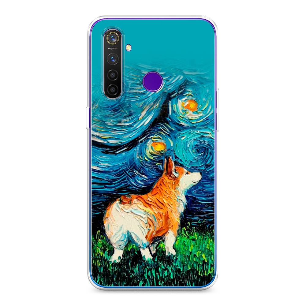 

Чехол на Realme 5 Pro "Корги звёздная ночь", Коричневый;белый;зеленый, 251650-1