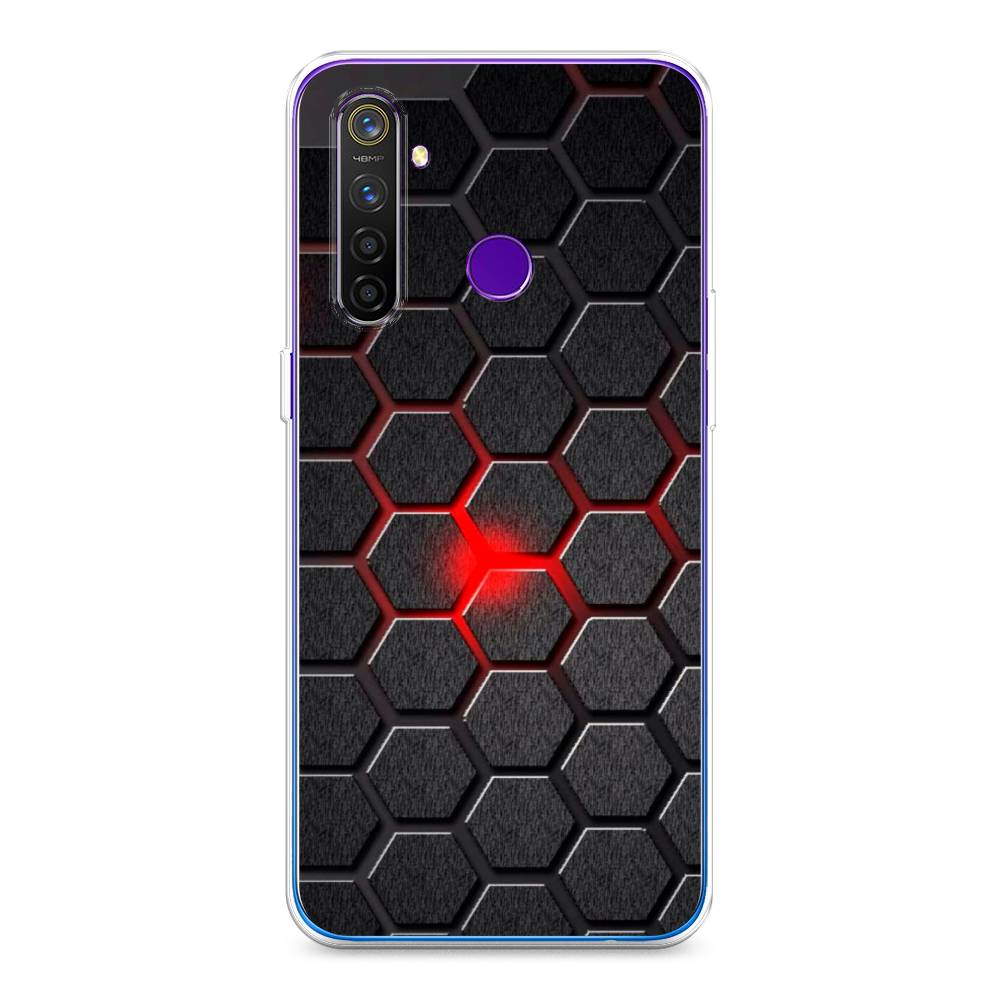 

Чехол на Realme 5 Pro "Соты красные", Красный;черный;серый, 251650-3