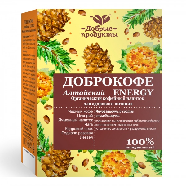 

Кофейный напиток ДОБРОКОФЕ Алтайский ENERGY 100г.