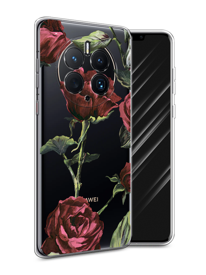 

Чехол Awog для Huawei Mate 50 Pro "Бордовые розы фон", Красный, 6109950-8