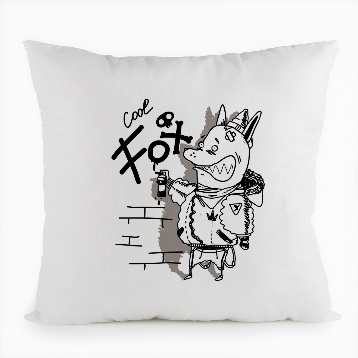 

Подушка белая CoolPodarok Прикол. Cool fox, Белый