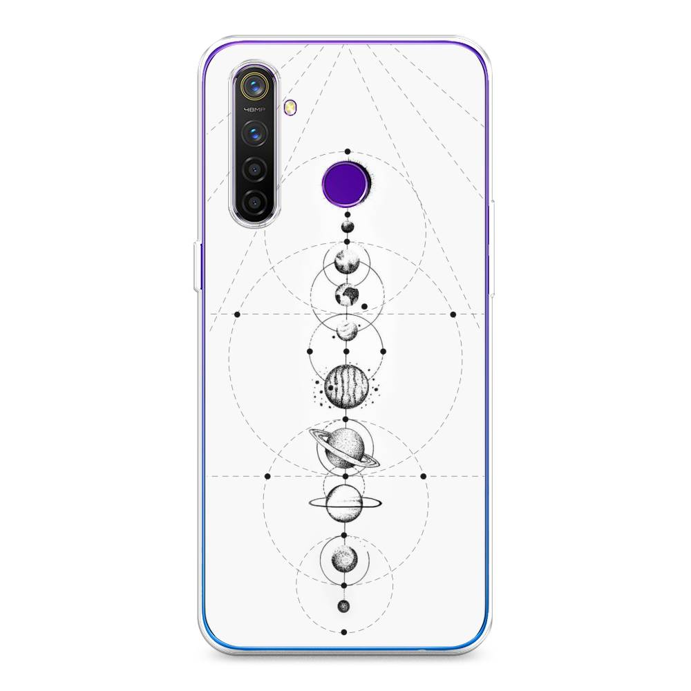 

Чехол на Realme 5 Pro "Парад планет", Серый, 251650-2